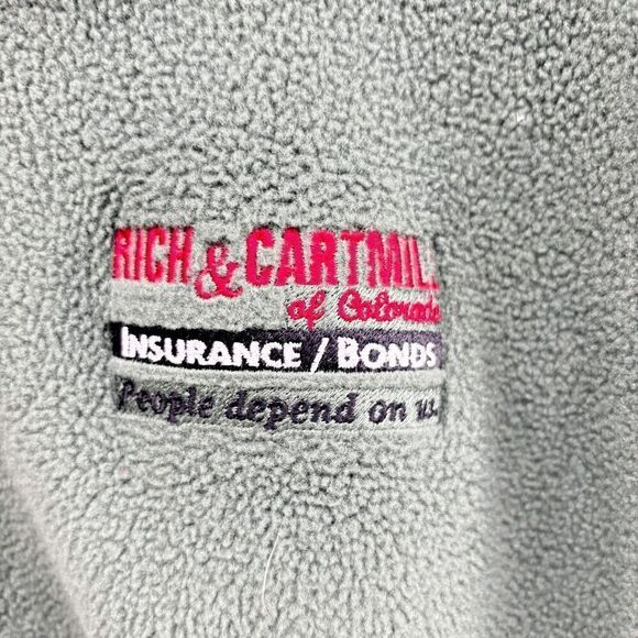 Lands End Full Zip Fleece Vest Sleeveless Jacket with Embroidery Big 2XL 50-52 - Picture 3 of 5